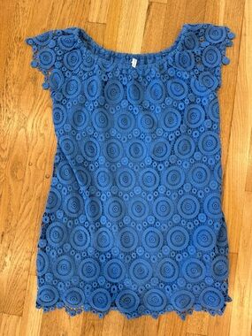 Southern Tide Royal Blue Lace Off-Shoulder dress